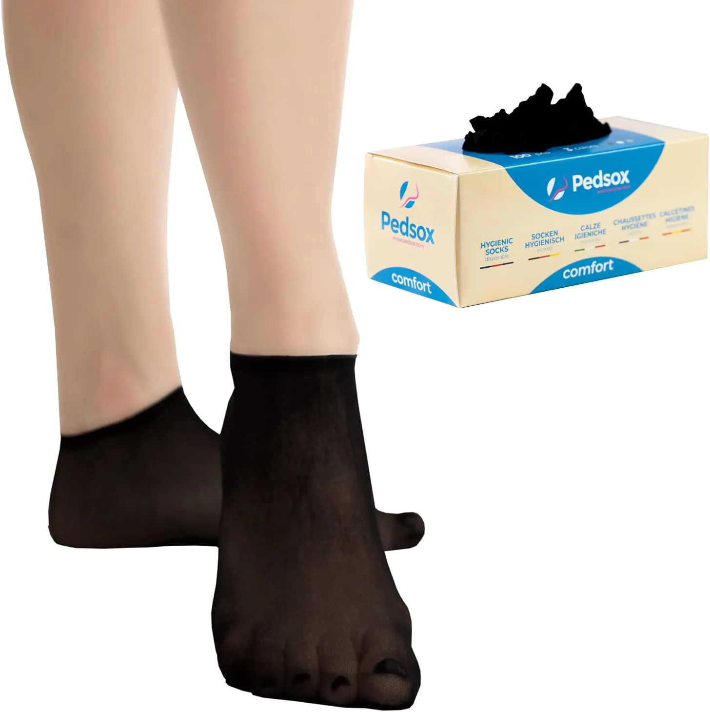 100pcs Disposable Hygienic Try On Socks, Comfort Line, Unisex, One Size