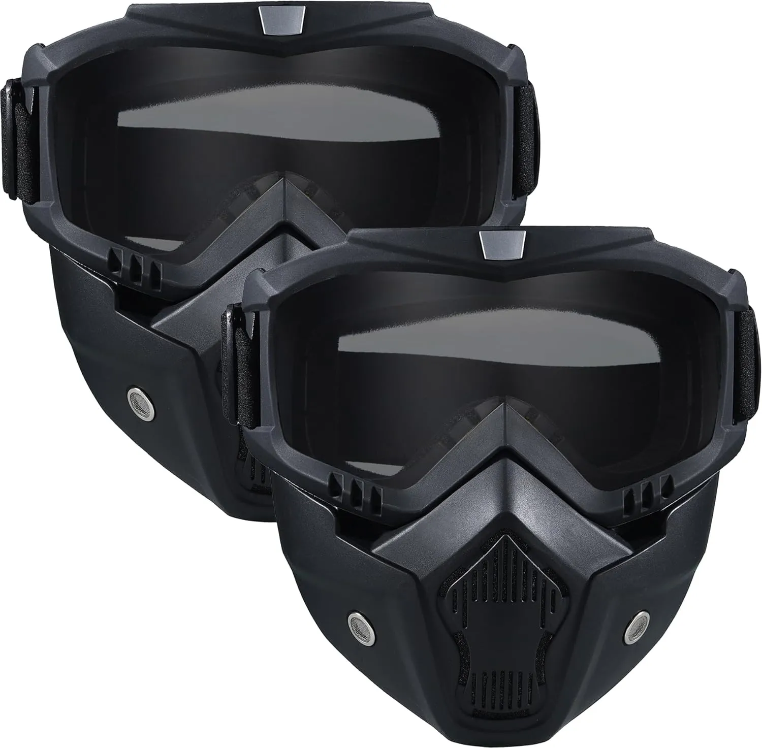 2 Pack Airsoft Mask Full Face, Paintball Mask,Motorcycle Mask，Tactical Full Face Mask Ski Mask Goggles Detachable