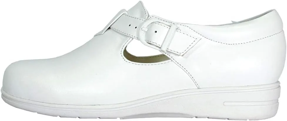 24 Hour Comfort Morgan Women's Wide Width Leather Slip On Shoes with Buckle
