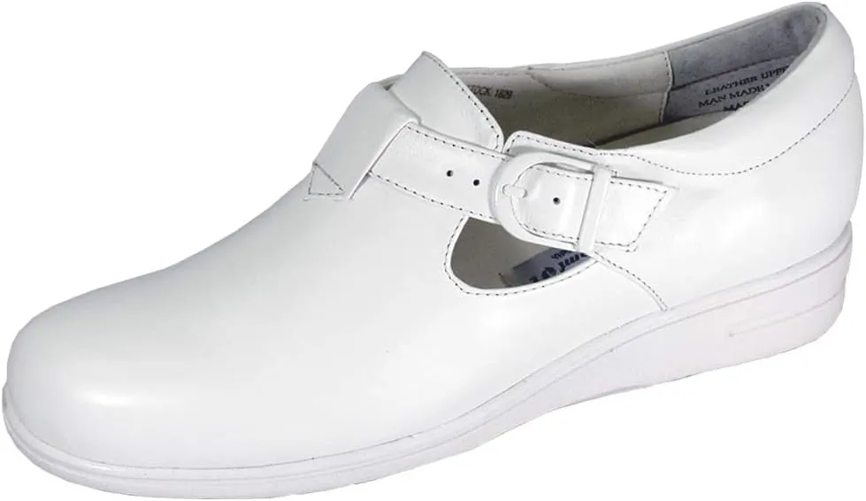 24 Hour Comfort Morgan Women's Wide Width Leather Slip On Shoes with Buckle