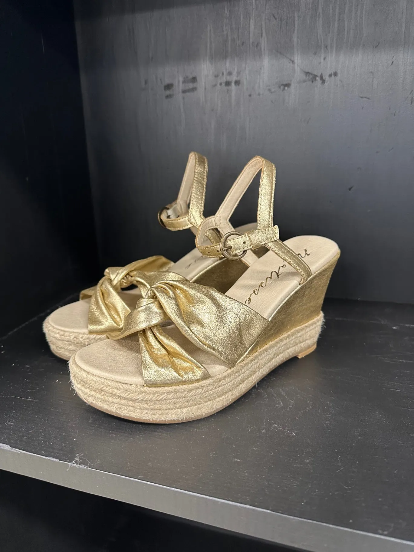 5 Gold Matisse Wedge Sandals