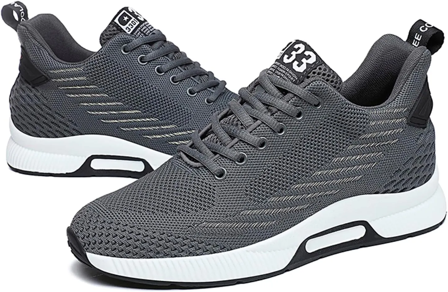 6cm Men's Elevator Shoes Men's Casual Mesh Trainers Lightweight Breathable Lace Up Sports Shoes with Hidden Lift Heel for Men Big Sneaker Slippers Men