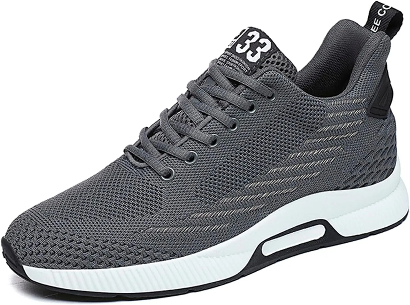 6cm Men's Elevator Shoes Men's Casual Mesh Trainers Lightweight Breathable Lace Up Sports Shoes with Hidden Lift Heel for Men Big Sneaker Slippers Men