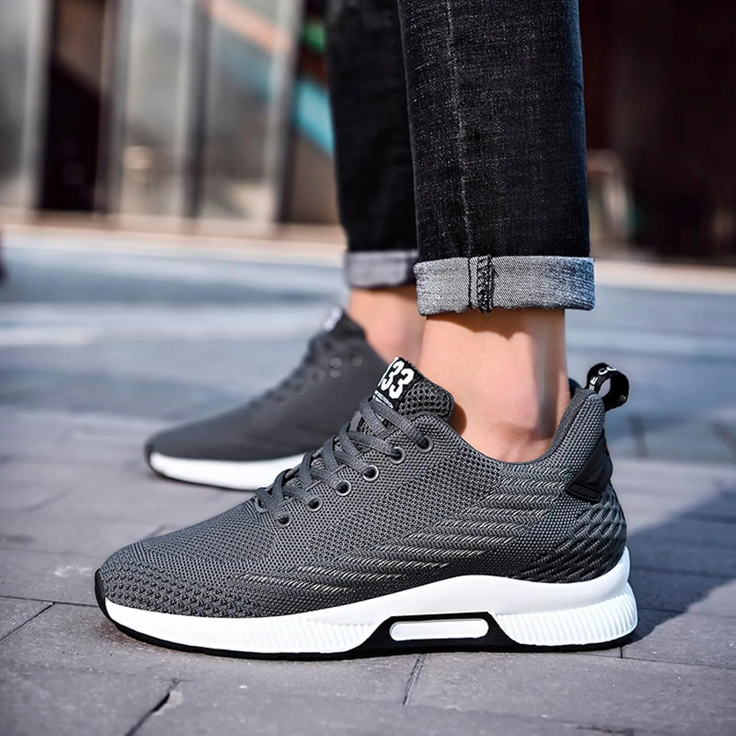 6cm Men's Elevator Shoes Men's Casual Mesh Trainers Lightweight Breathable Lace Up Sports Shoes with Hidden Lift Heel for Men Big Sneaker Slippers Men