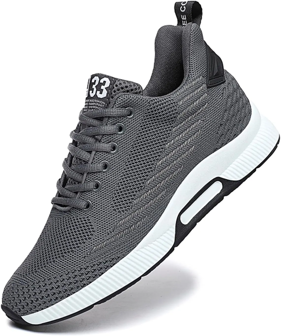 6cm Men's Elevator Shoes Men's Casual Mesh Trainers Lightweight Breathable Lace Up Sports Shoes with Hidden Lift Heel for Men Big Sneaker Slippers Men