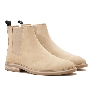 Achilles Signature Premium Suede Chelsea Boots - Beige