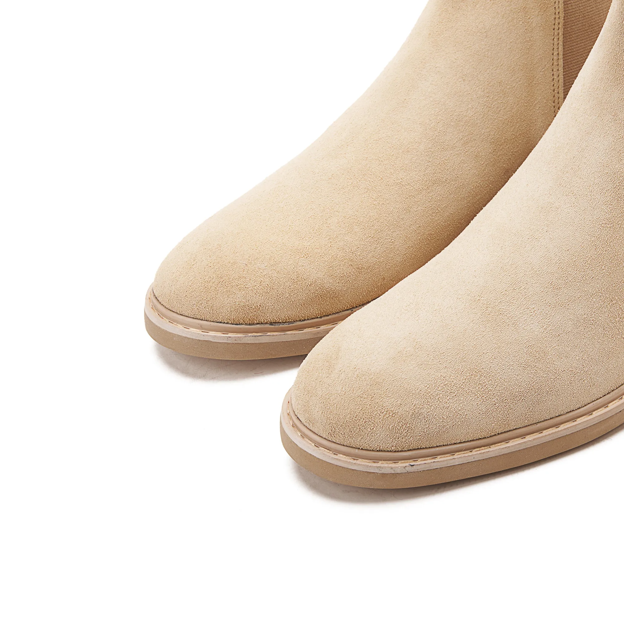 Achilles Signature Premium Suede Chelsea Boots - Beige