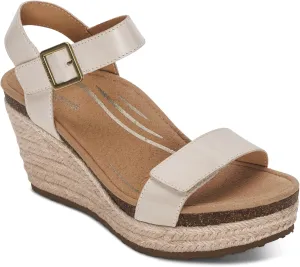 Aetrex Women's Sydney Orthopedic Quarter Ankle Strap Espadrille Wedge Sandals