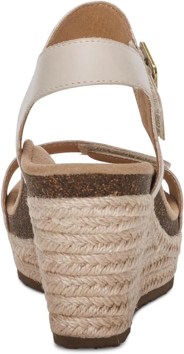 Aetrex Women's Sydney Orthopedic Quarter Ankle Strap Espadrille Wedge Sandals