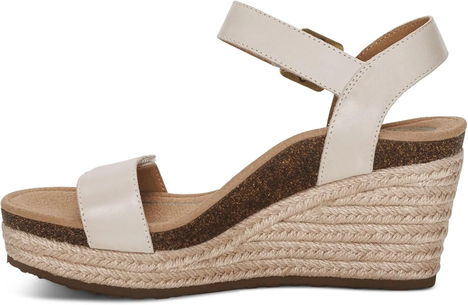 Aetrex Women's Sydney Orthopedic Quarter Ankle Strap Espadrille Wedge Sandals