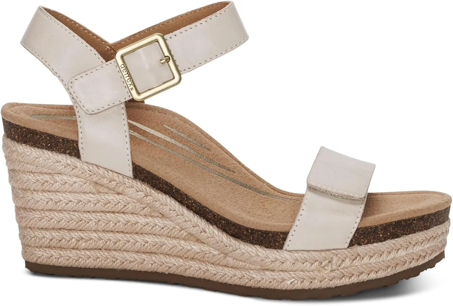 Aetrex Women's Sydney Orthopedic Quarter Ankle Strap Espadrille Wedge Sandals