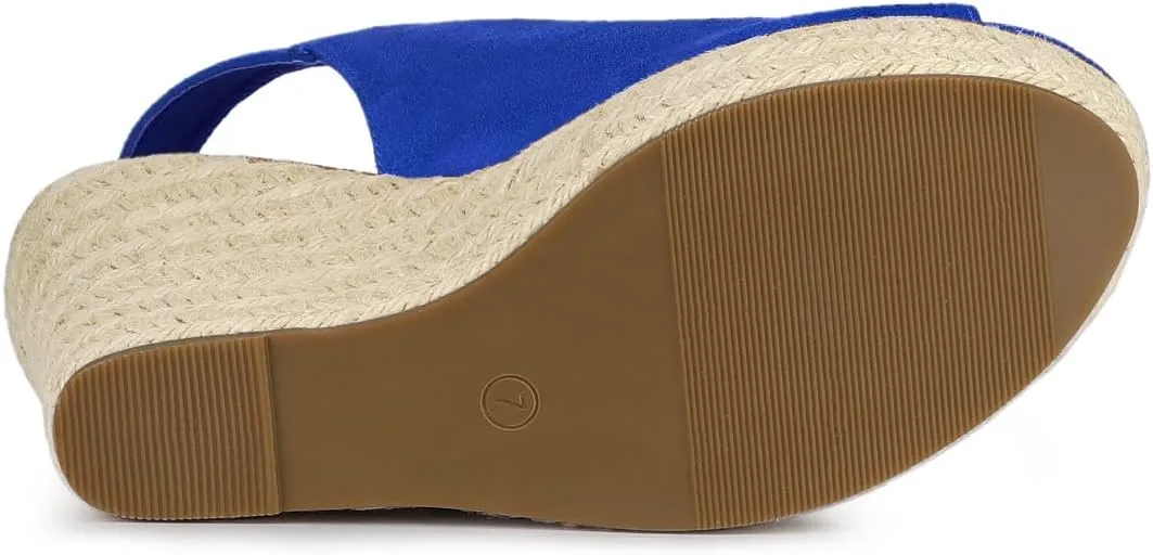Allegra K Women's Espadrille Platform Heeled Wedges Sandals