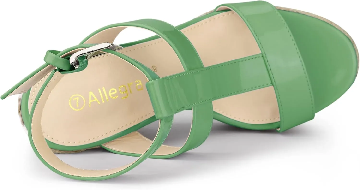 Allegra K Women's Espadrille Strappy Platform Wedges Sandals
