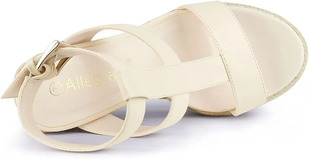 Allegra K Women's Espadrille Strappy Platform Wedges Sandals