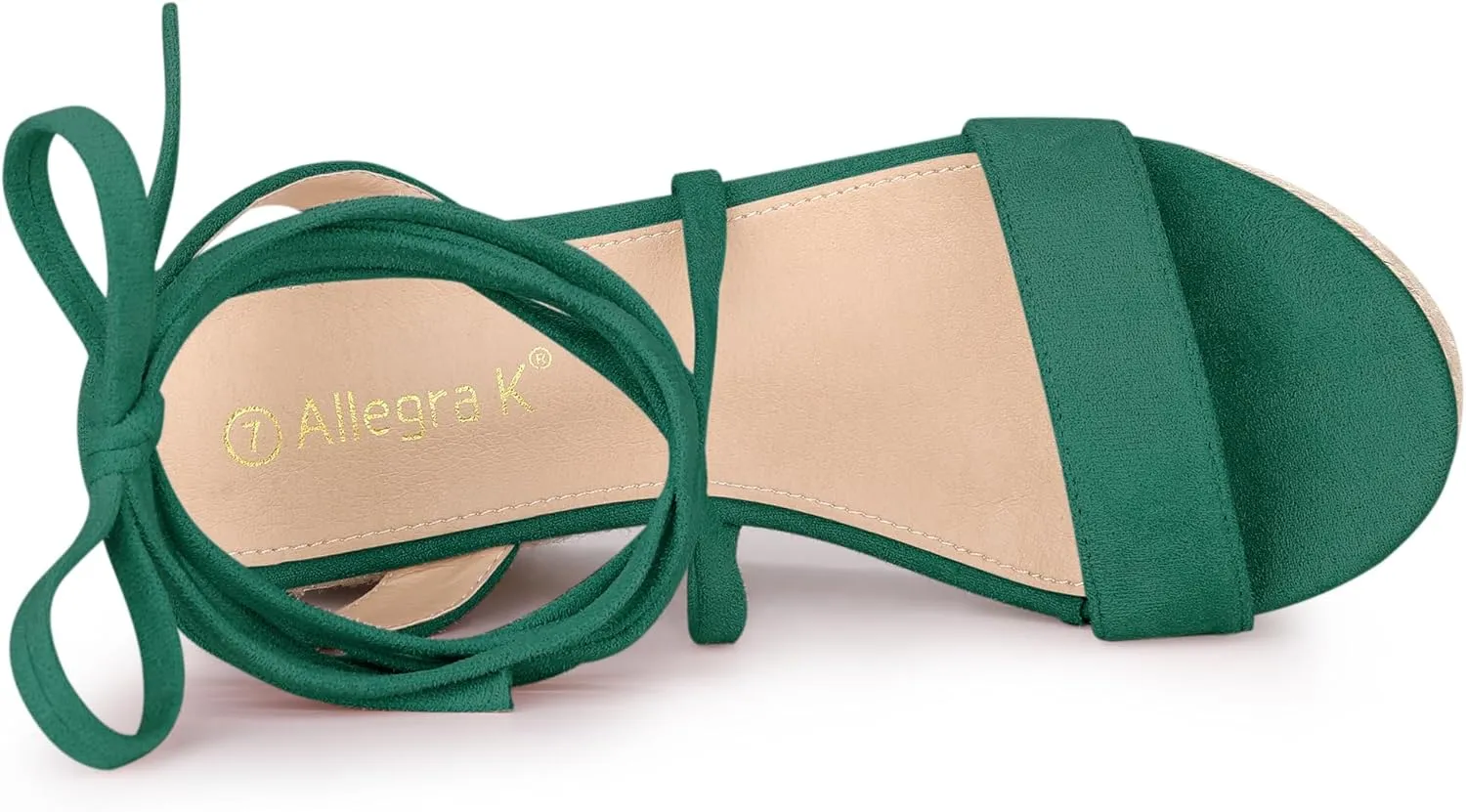 Allegra K Women's Lace Up Wedge Heel Slingback Platform Strappy Sandals