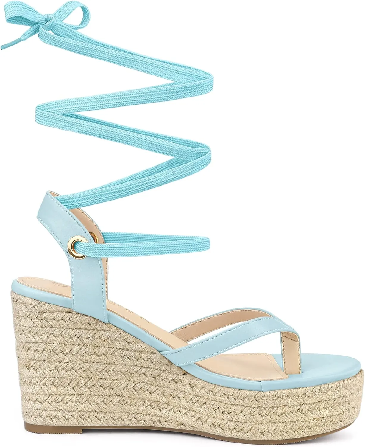 Allegra K Women's Platform Strappy Slingback Flip Flops Wedge Sandals