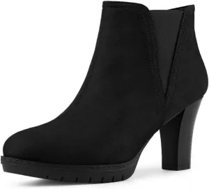 Allegra K Women's Pointed Toe Block Heel Ankle Chelsea Boots