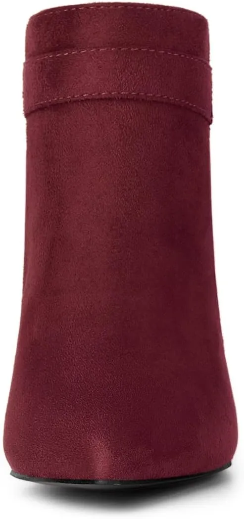 Allegra K Women's Pointed Toe Stiletto Heel Chelsea Ankle Booties