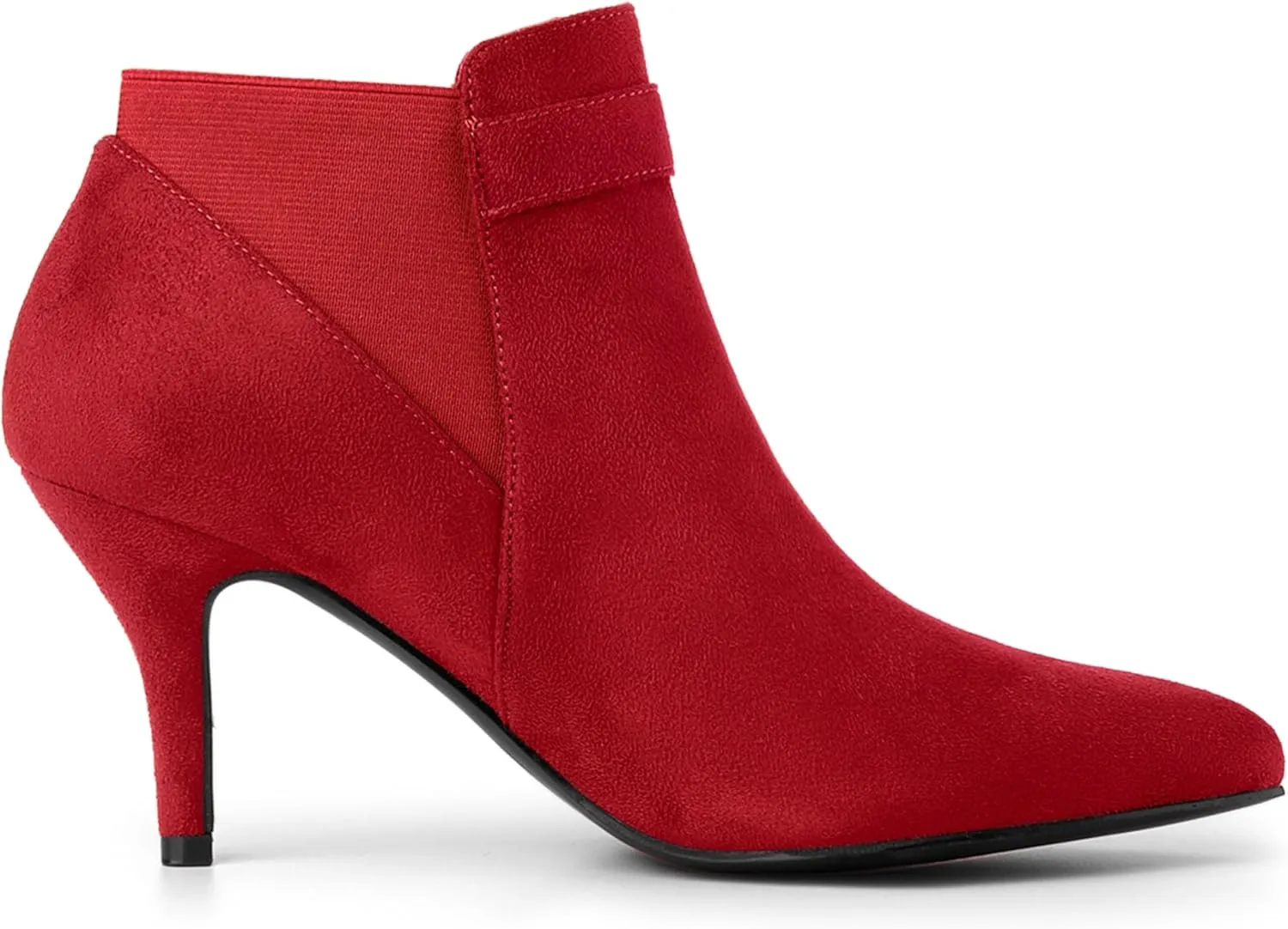 Allegra K Women's Pointed Toe Stiletto Heel Chelsea Ankle Booties