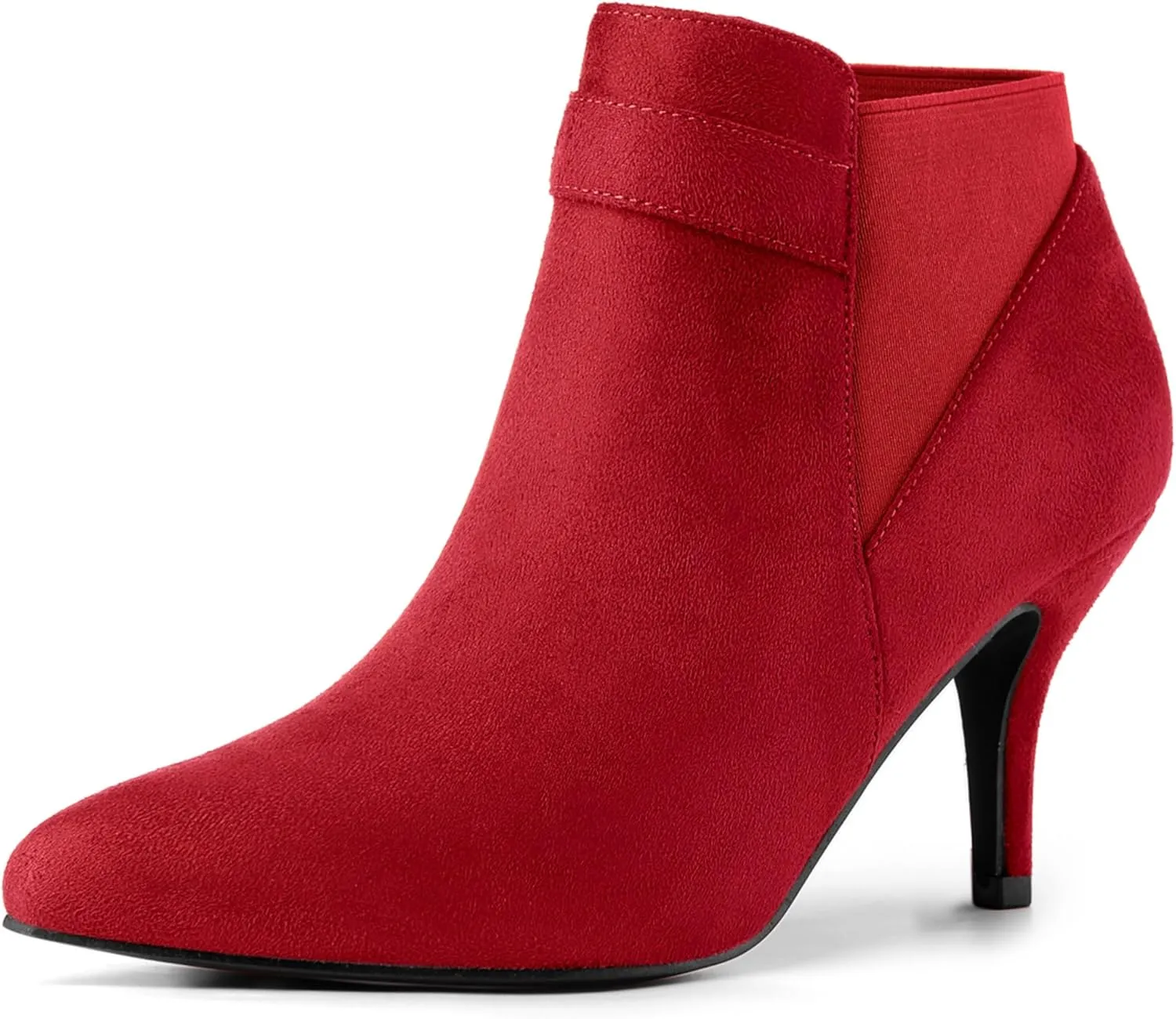 Allegra K Women's Pointed Toe Stiletto Heel Chelsea Ankle Booties