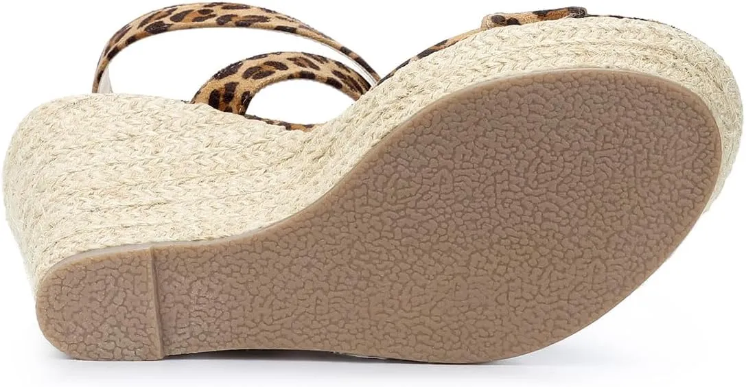 Allegra K Women's Slingback Crisscross Espadrille Wedges Heel Sandals