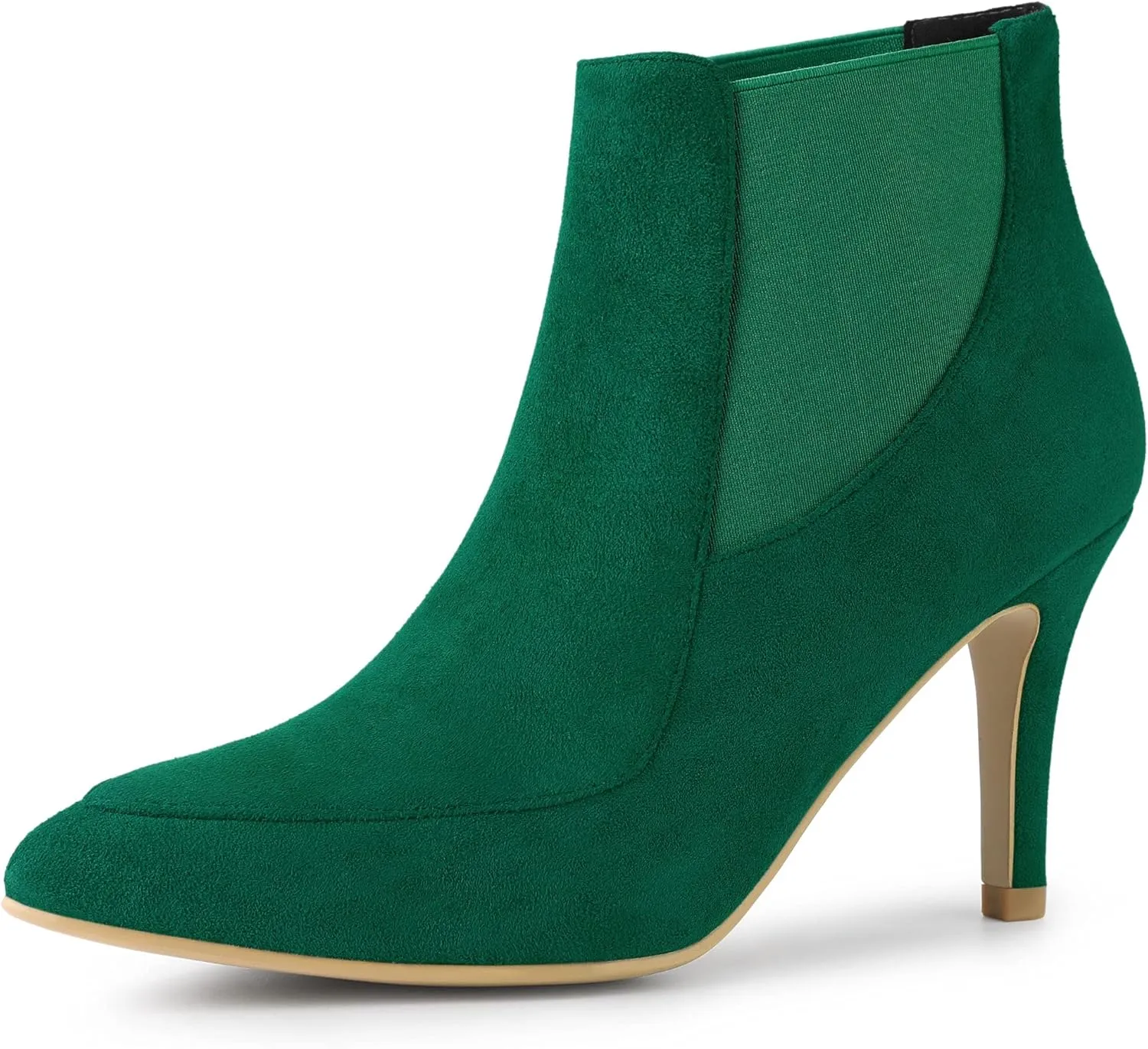 Allegra K Women's Stiletto Heel Pointed Toe Chelsea Booties