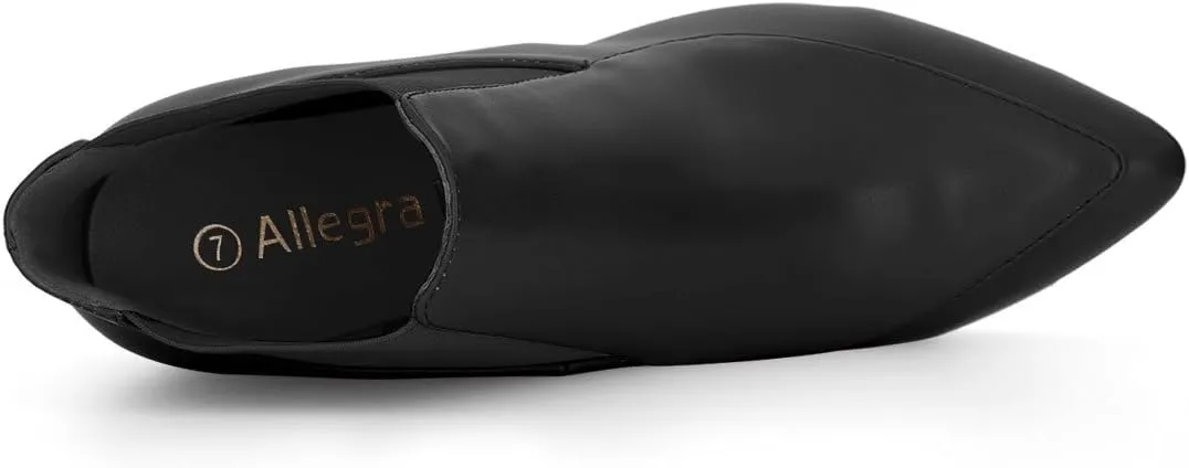 Allegra K Women's Stiletto Heel Pointed Toe Chelsea Booties