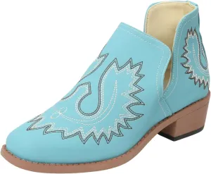 AMDBEL Booties for Women Dressy 2024 Ankle Boots Slip On Low Heel Stylish Western Short Boots Fall Winter Shoes