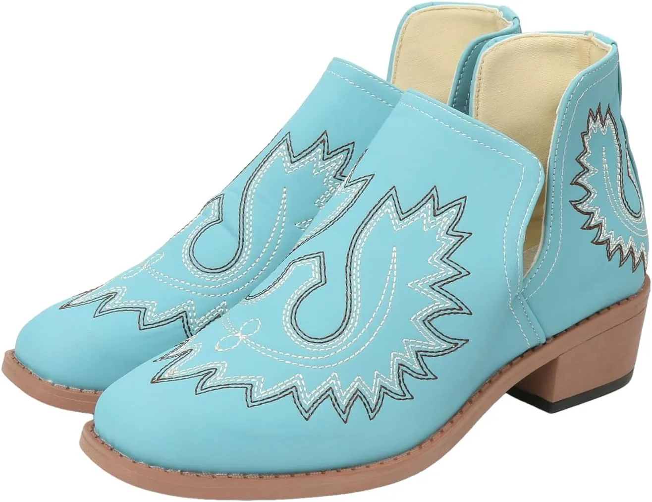 AMDBEL Booties for Women Dressy 2024 Ankle Boots Slip On Low Heel Stylish Western Short Boots Fall Winter Shoes