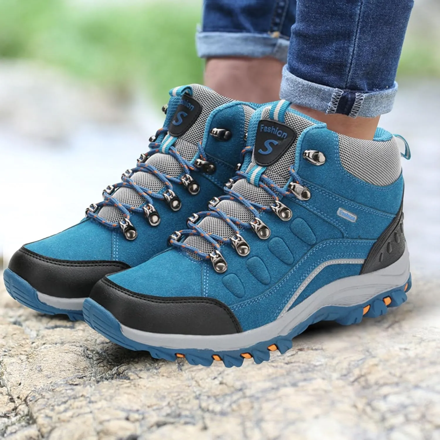 AMDBEL Snow Boots for Women Warm Thermal Boots Waterproof Snow Winter Hiking Work Comfy Boots Outdoor Sneakers Walking Shoes