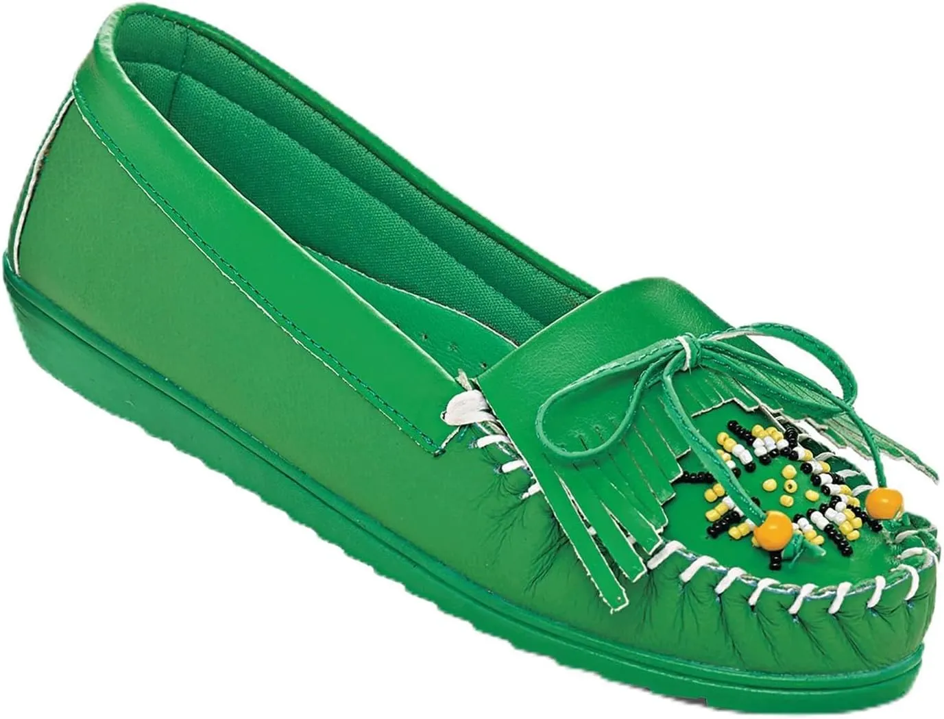 AmeriMark Beaded Moccasin Slip-Ons - Leather and Faux Suede Loafers, Arch Support and Padding, Driving Mocs - Comfortable and Stylish Shoes