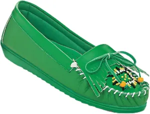 AmeriMark Beaded Moccasin Slip-Ons - Leather and Faux Suede Loafers, Arch Support and Padding, Driving Mocs - Comfortable and Stylish Shoes