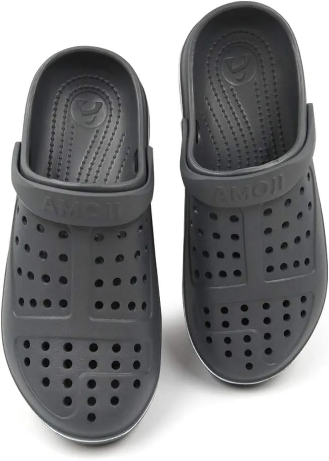 Amoji Unisex Clogs Garden Shoes Slip On Sandals CL8818