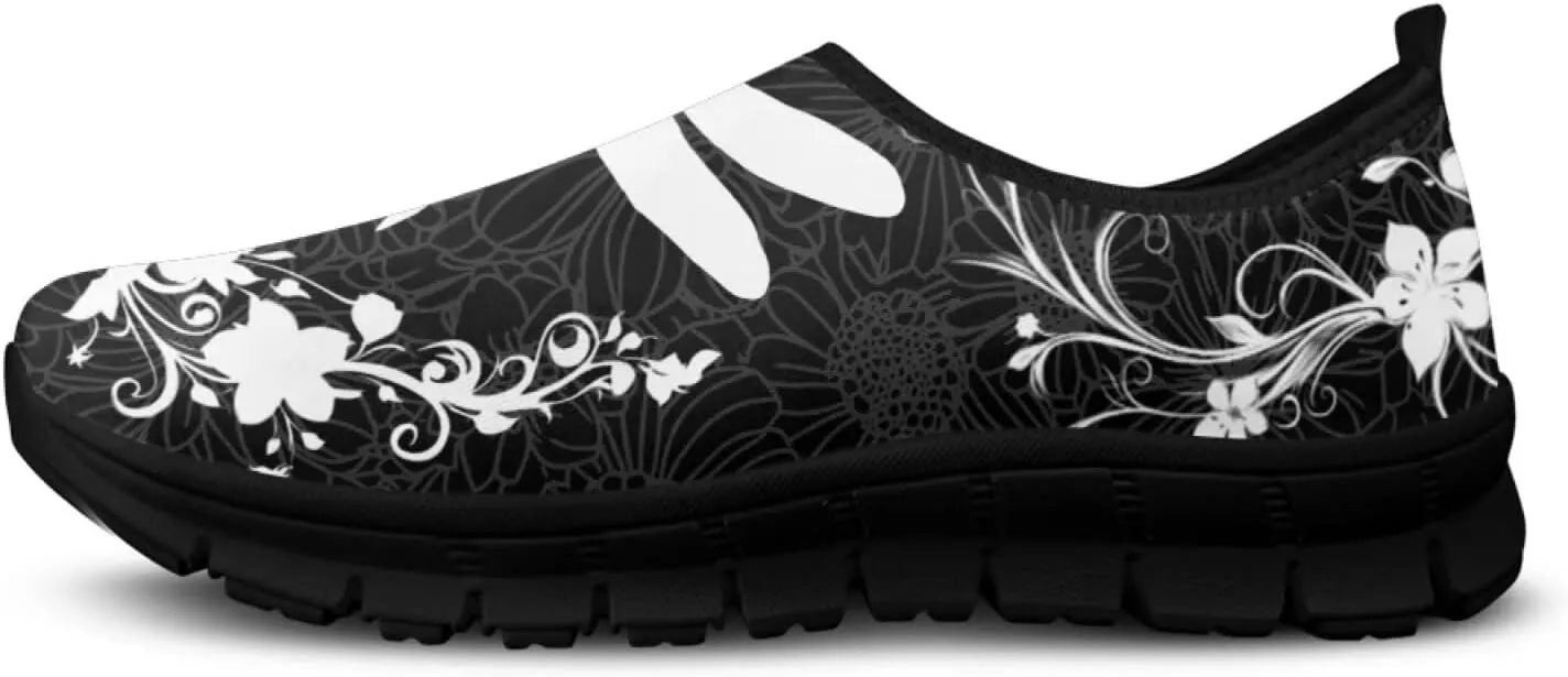 Animals Print Slip On Shoes for Women Low Cut Casual Lightweight Breathable Non Slip Mesh Shoes