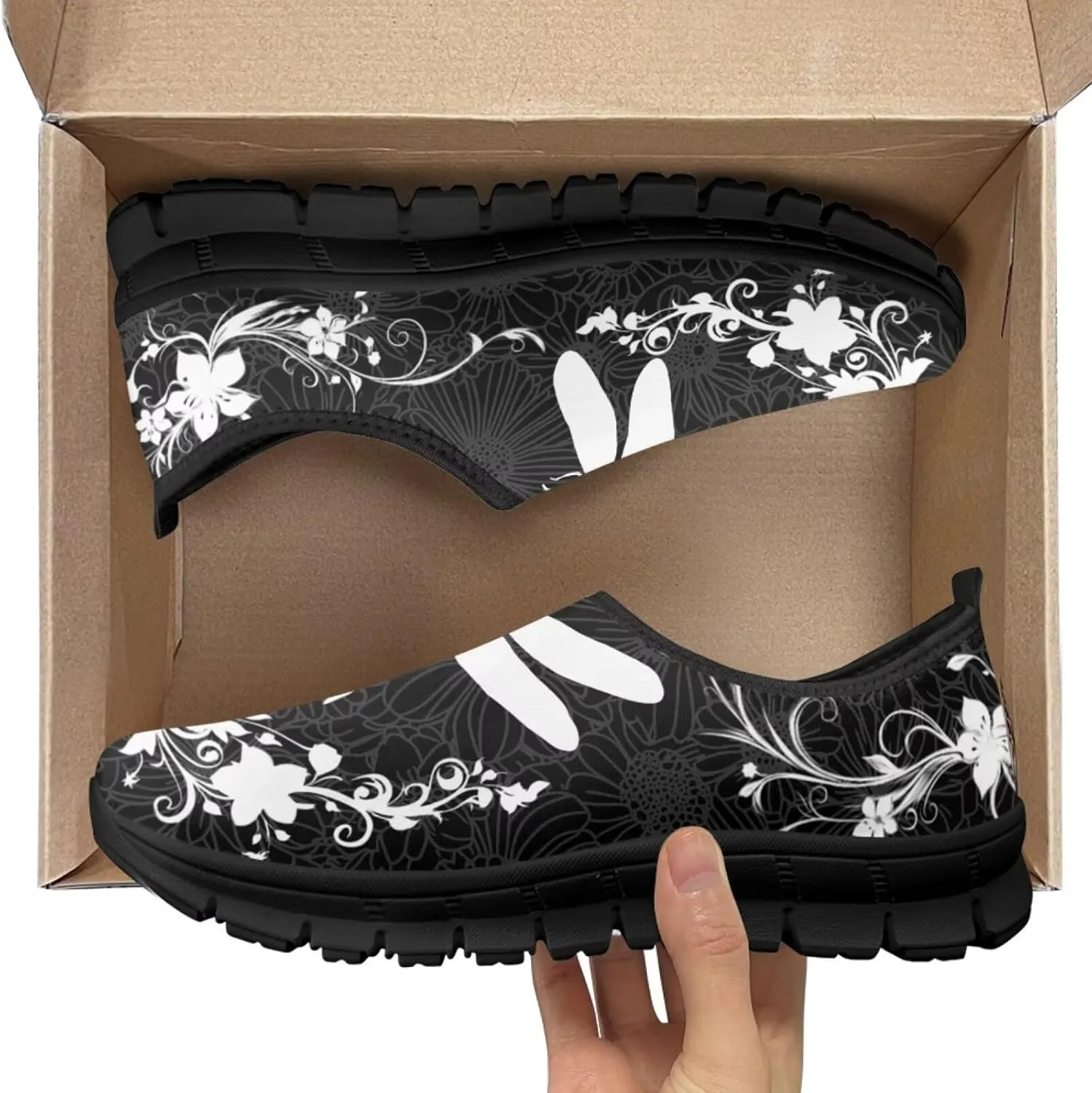 Animals Print Slip On Shoes for Women Low Cut Casual Lightweight Breathable Non Slip Mesh Shoes