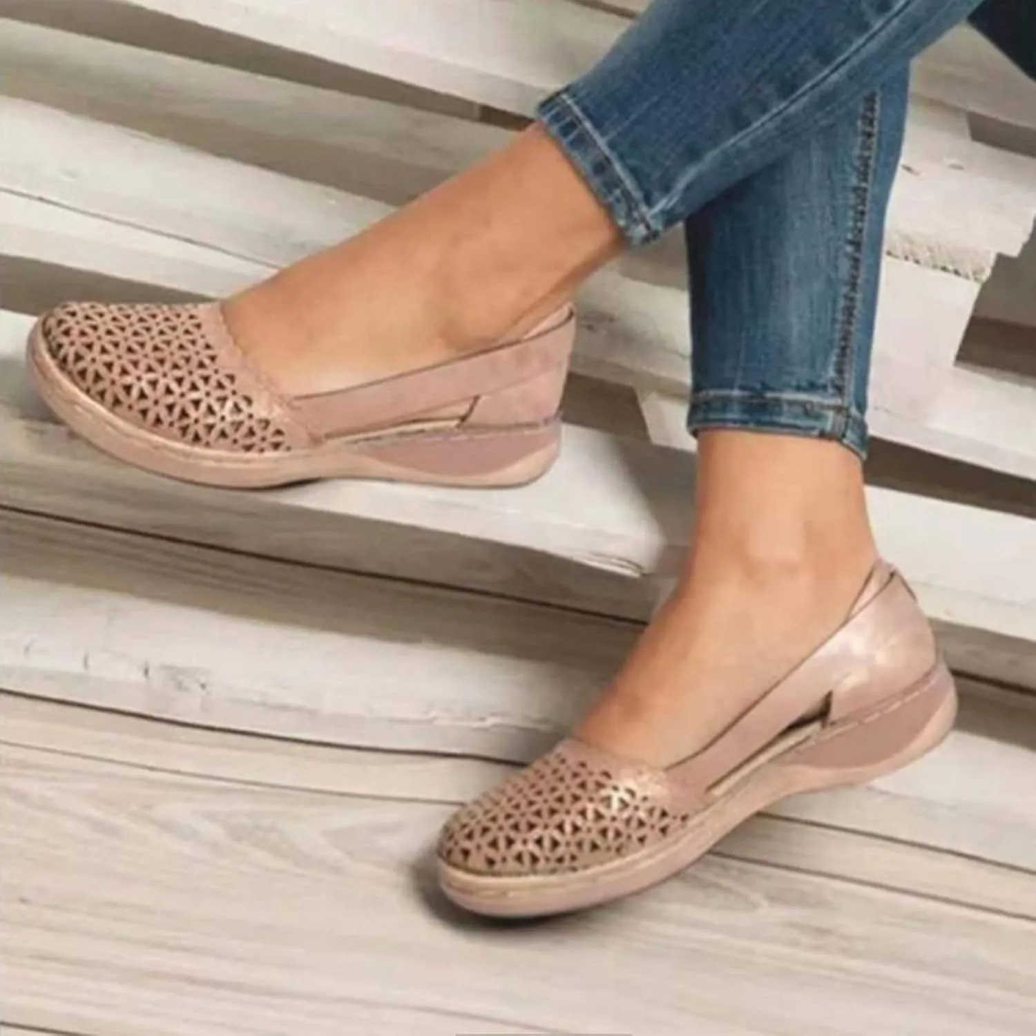 Aniywn Women's Criss Cross Strap Ballet Flat Shoes Elastic Ankle Strap Slip On Flats Shoes Casual Non Slip Walking Shoes