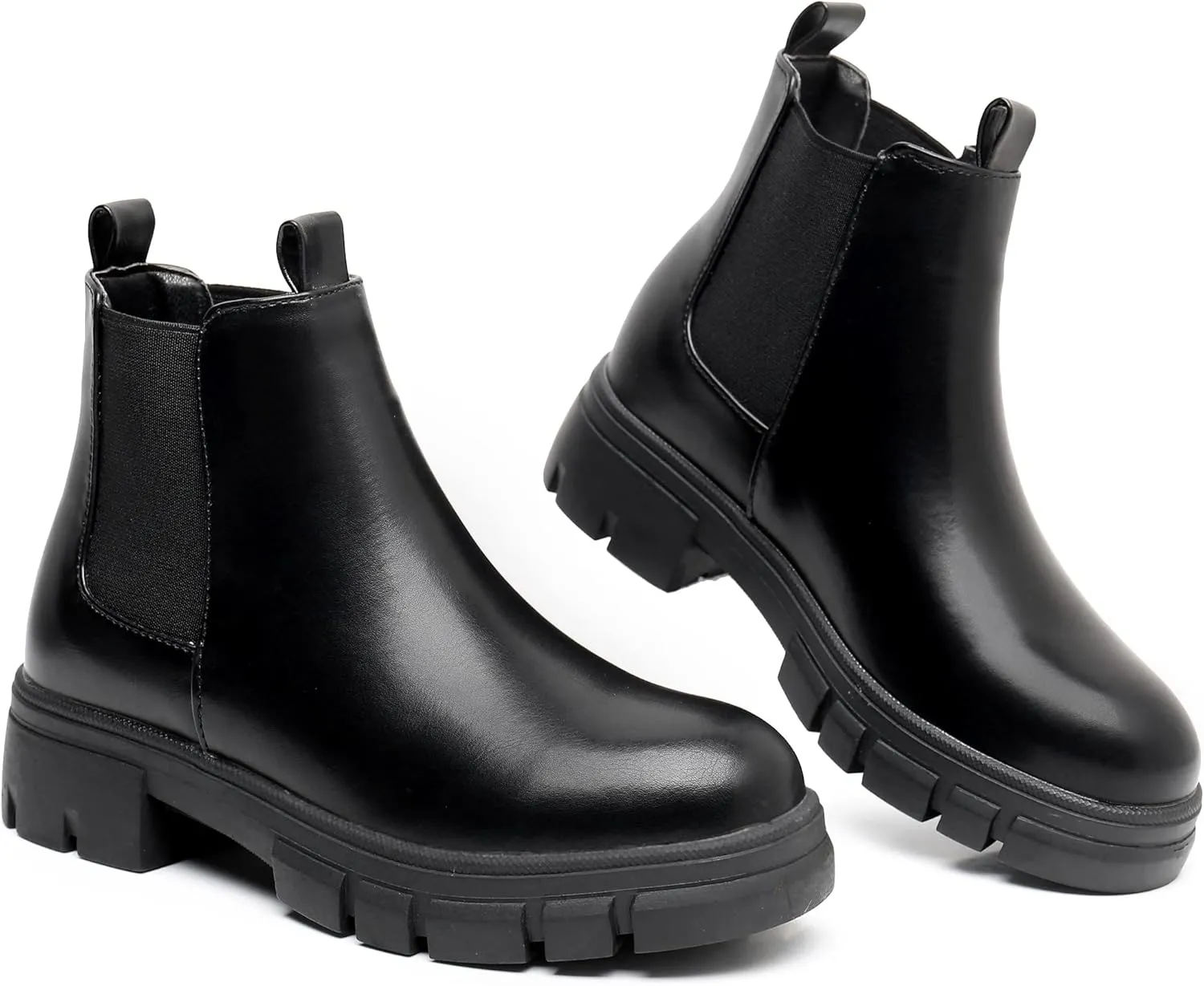 Apakowa Girls Chelsea Boots Slip On Ankle Booties (Little Kid/Big Kid)