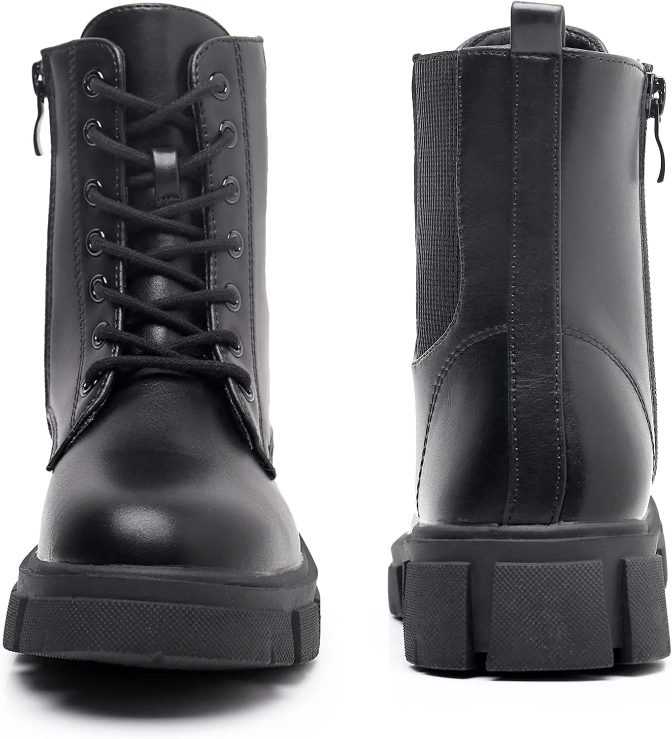 Apakowa Girls Combat Boots Fashion Ankle Booties Side Zipper Boots (Little Kid/Big Kid)
