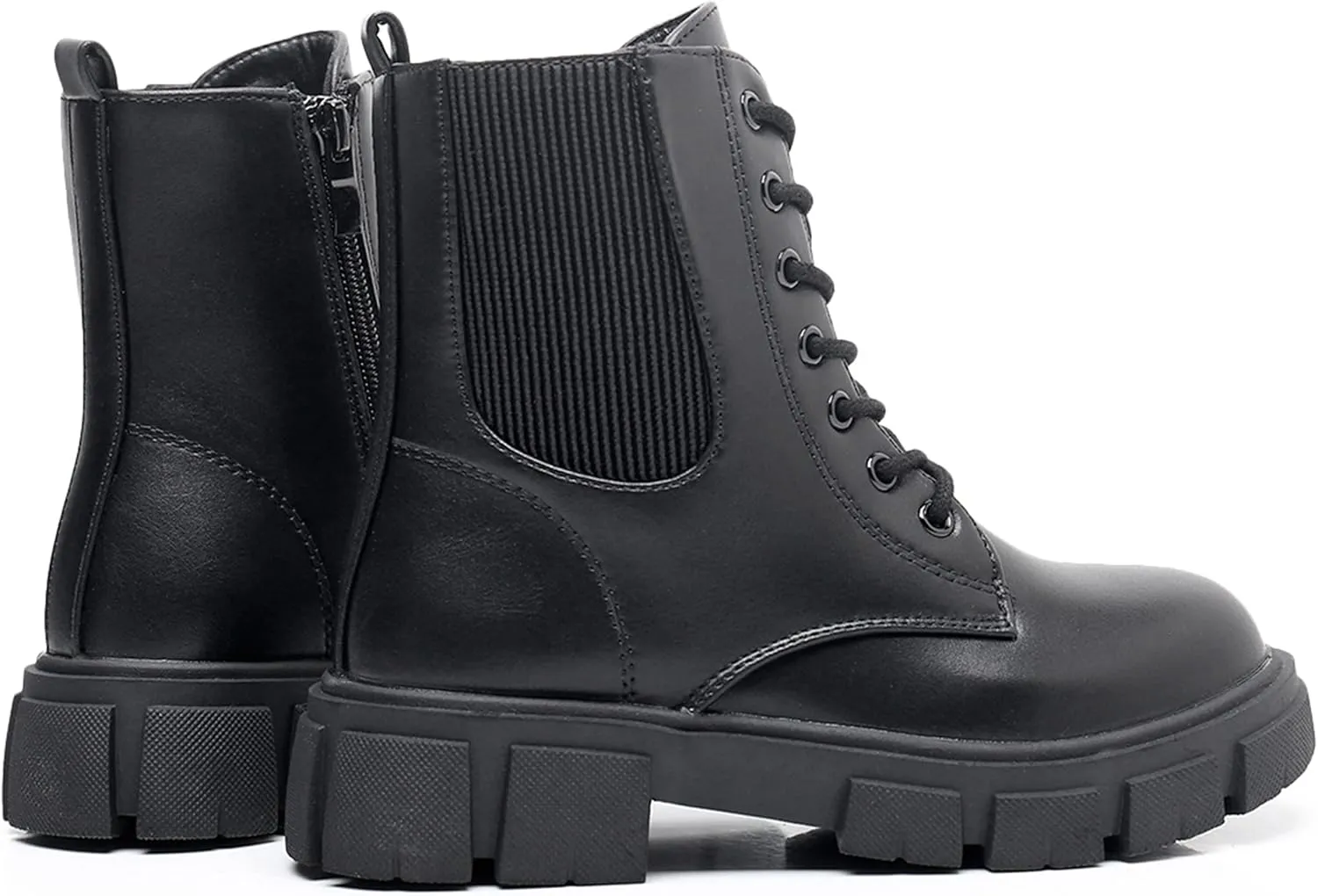 Apakowa Girls Combat Boots Fashion Ankle Booties Side Zipper Boots (Little Kid/Big Kid)