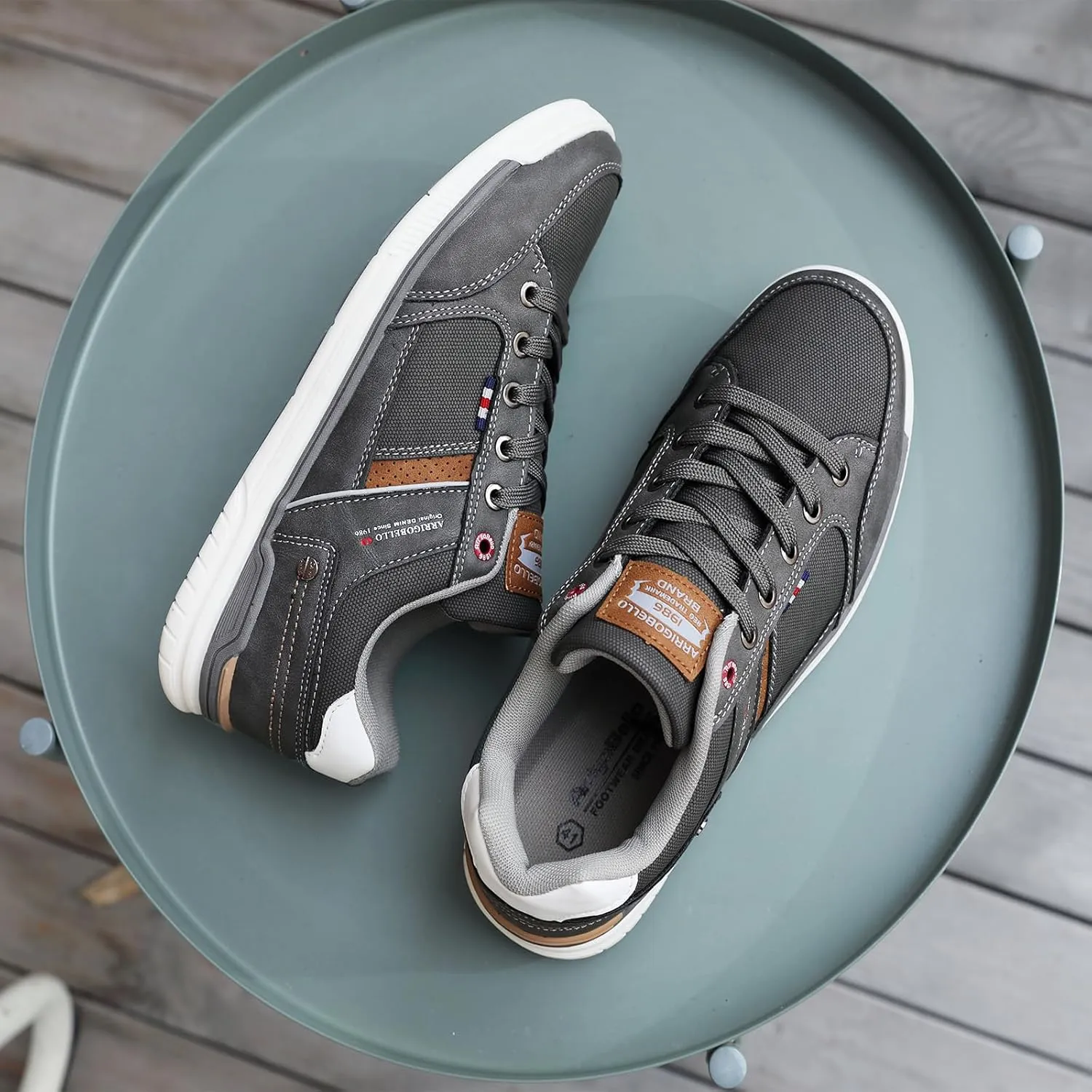 ARRIGO BELLO Mens Casual Shoes Fashion Sneakers Breathable Comfort Classic Lace-Up Low Top Walking Shoes