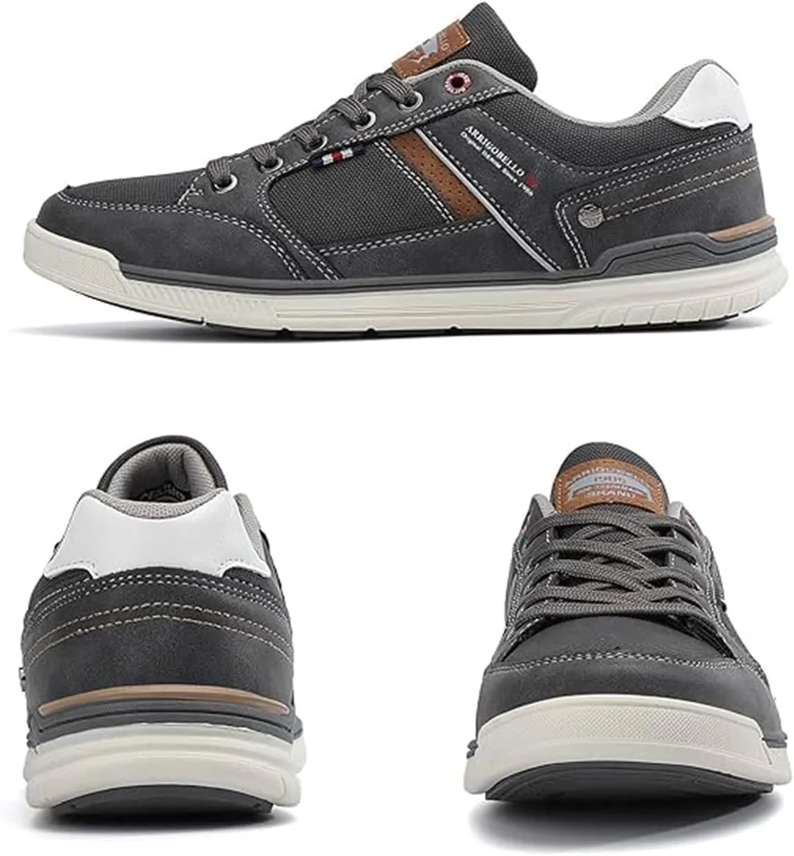 ARRIGO BELLO Mens Casual Shoes Fashion Sneakers Breathable Comfort Classic Lace-Up Low Top Walking Shoes