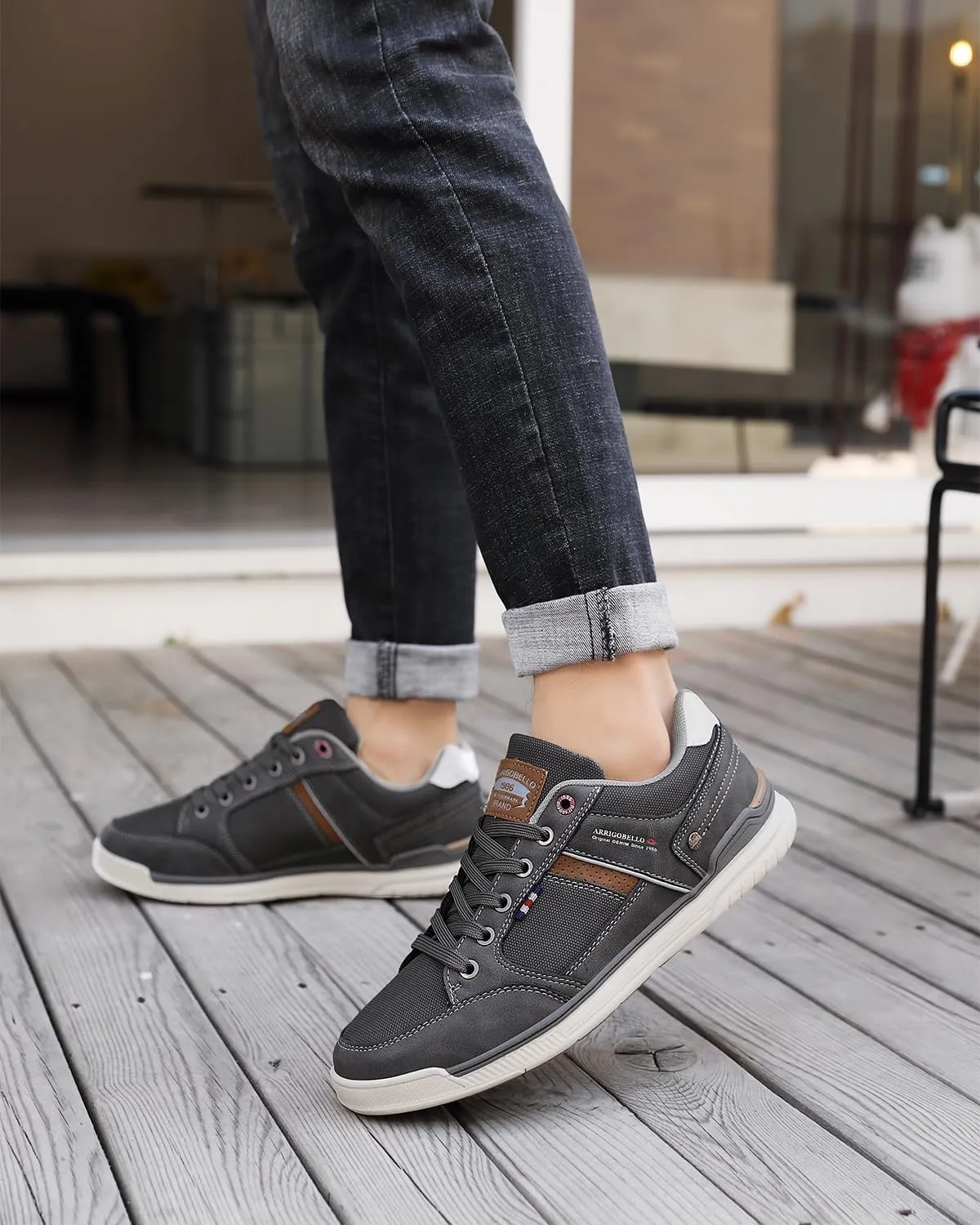 ARRIGO BELLO Mens Casual Shoes Fashion Sneakers Breathable Comfort Classic Lace-Up Low Top Walking Shoes