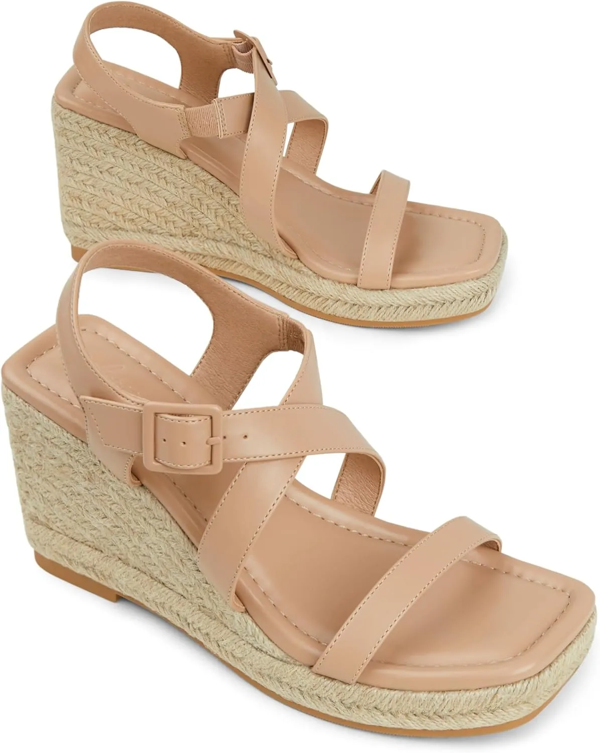 Arromic Wedge Sandals for Women Espadrille Sandals Platform Wedge Heel Shoes Open Toe Casual Comfortable Summer Beach Wedges for Women Dressy