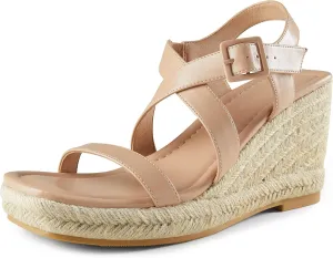 Arromic Wedge Sandals for Women Espadrille Sandals Platform Wedge Heel Shoes Open Toe Casual Comfortable Summer Beach Wedges for Women Dressy
