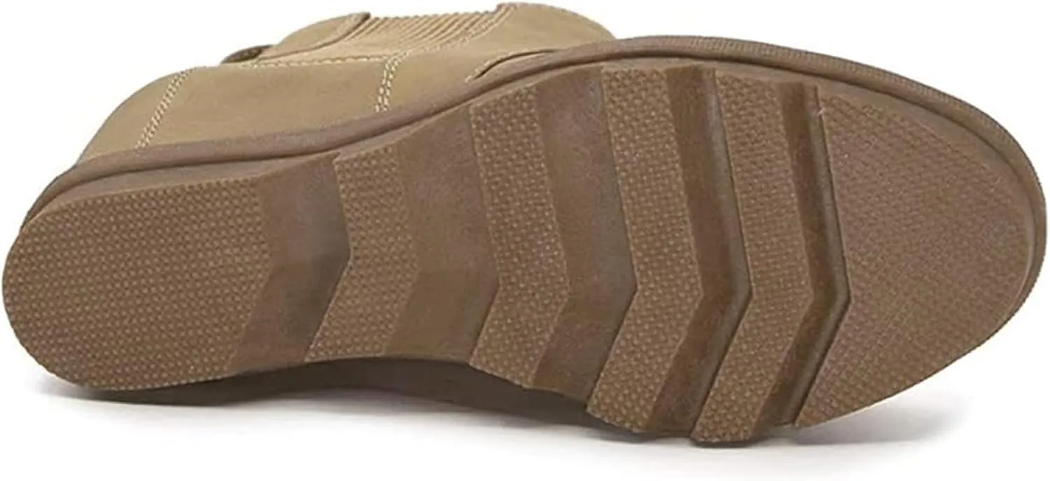 Athlefit Women's Wedge Boots Comfortable Ankle Wedge Booties