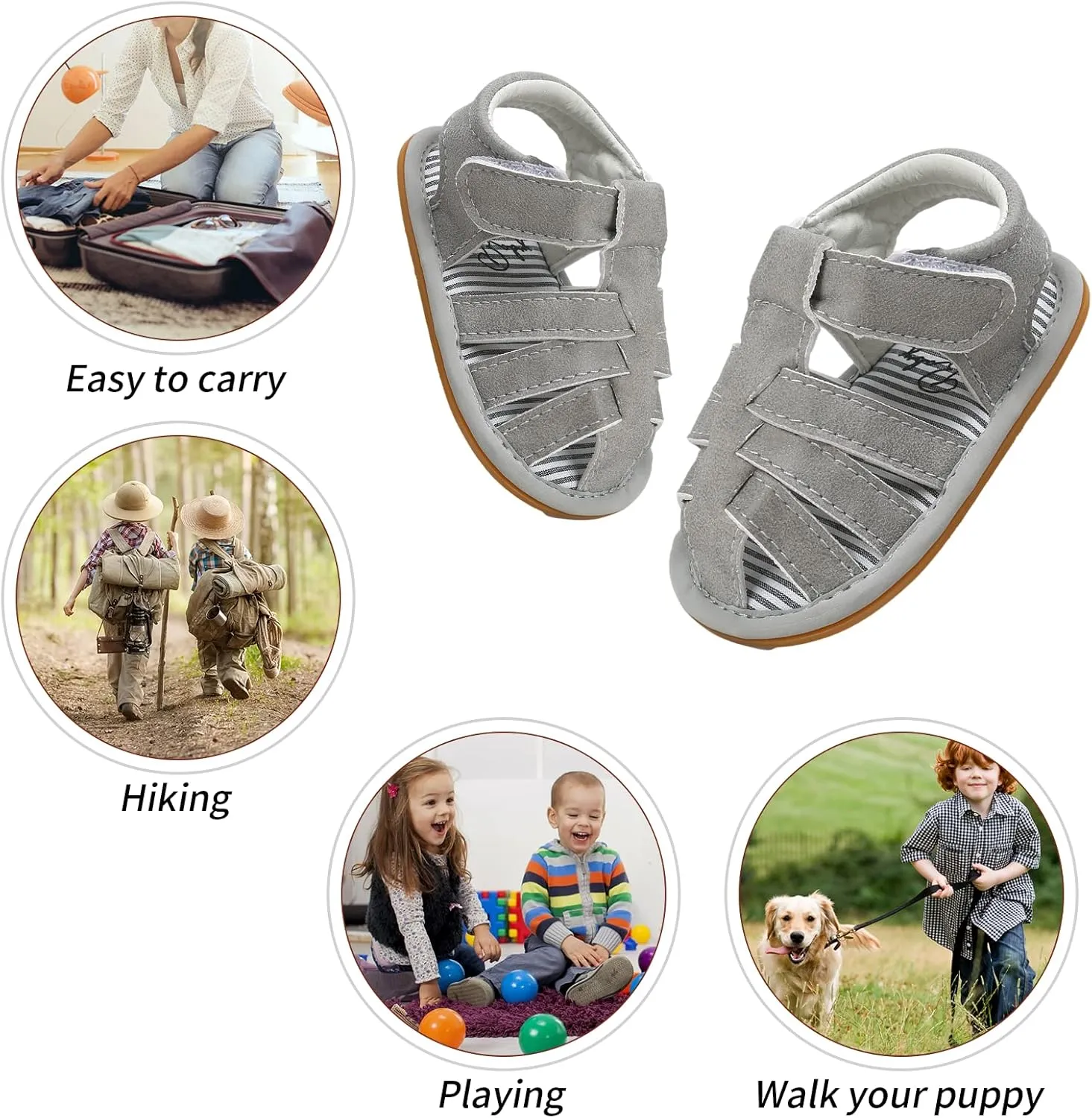 Baby Girl Boy Sandals, Premium Soft Anti-Slip Sole Infant Baby Sandals Summer Casual Beach Shoes Bowknot Princess Dress Flats Prewalker First Walker Shoes