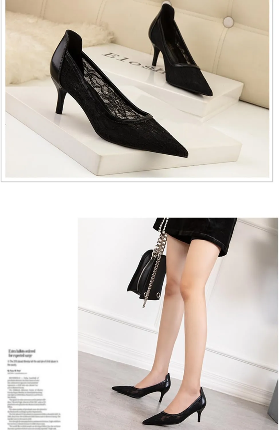 bbruriy Womens Lace Mesh Low Kitten Heel Pumps Classic Fashion Dress Pumps Slip on Elegant Heeled Shoes for Casual Comfort Office Work