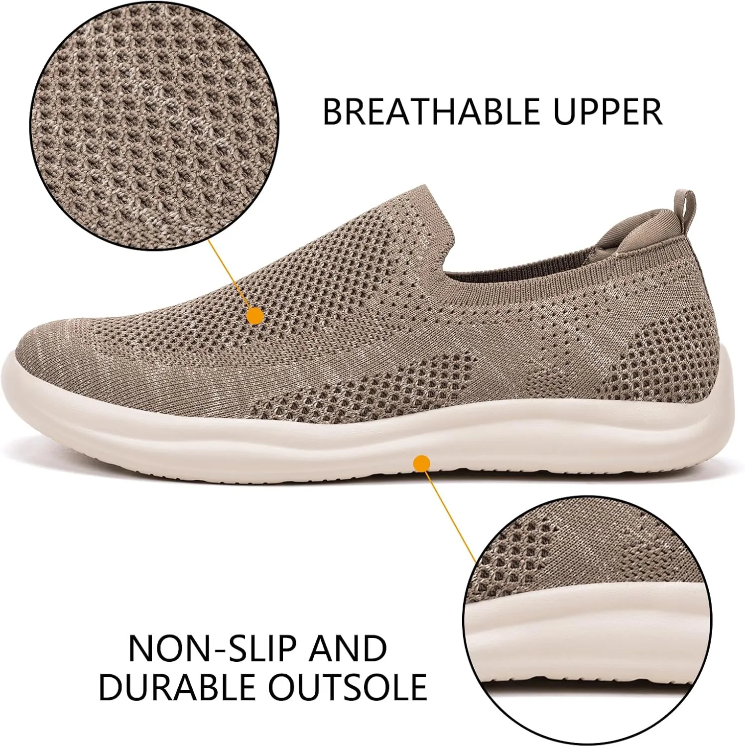 BEJINASH Men’s Slip-on Walking Shoes, Lightweight Breathable Go Walk Shoes with Arch Support,Comfortable Casual Loafers Shoes