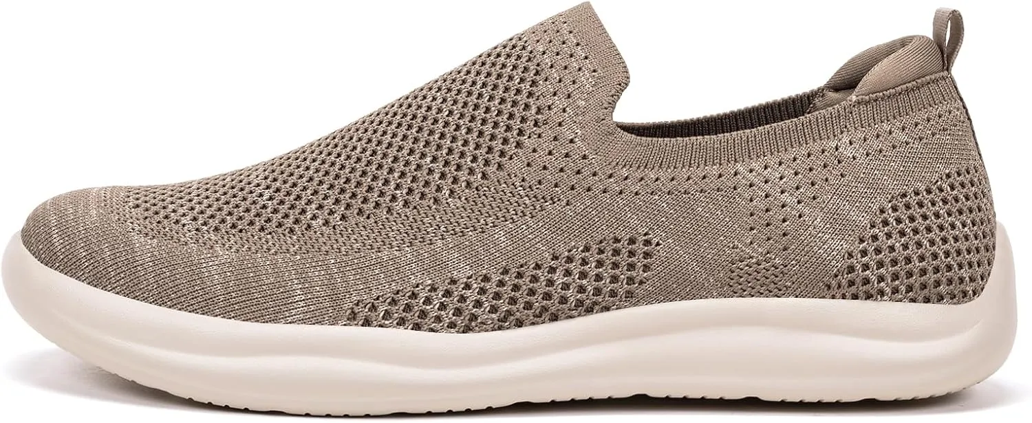 BEJINASH Men’s Slip-on Walking Shoes, Lightweight Breathable Go Walk Shoes with Arch Support,Comfortable Casual Loafers Shoes