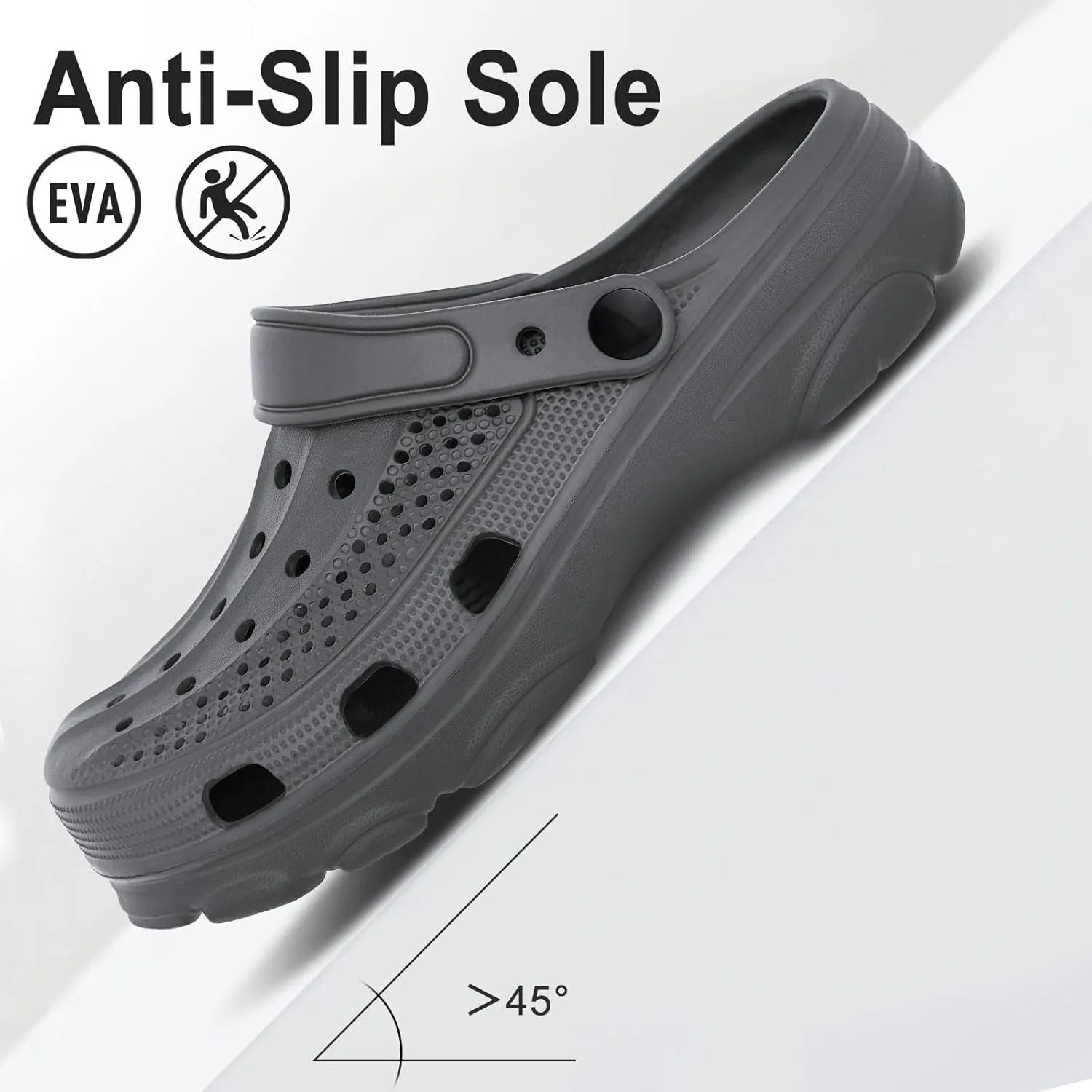 Beslip Womens Mens Garden Clogs Shoes with Arch Support Unisex Comfort Slip-on Sandals